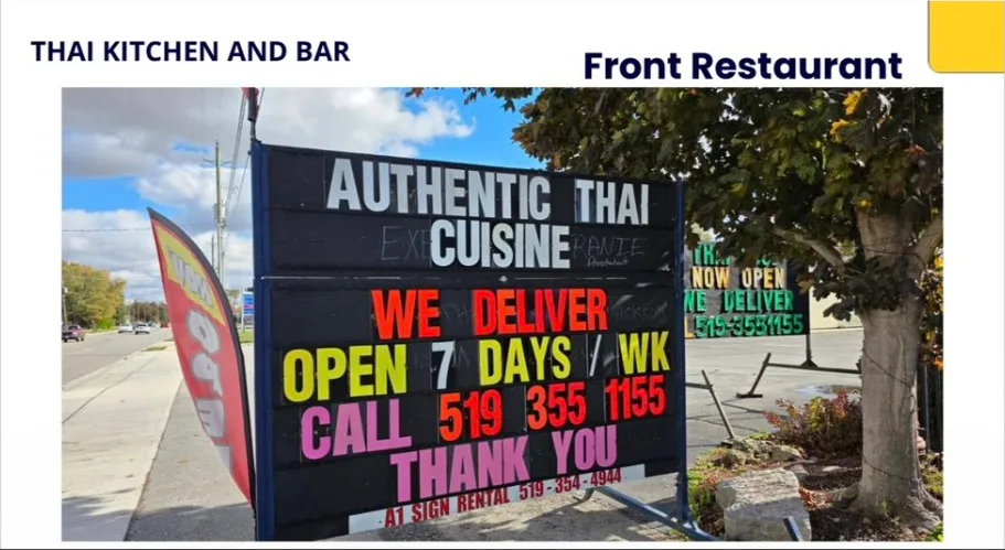 Established Thai Restaurant Business for Sale – Chatham, Ontario photo 3